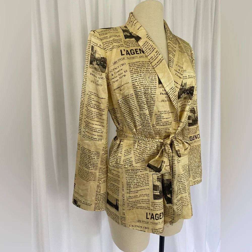 L'AGENCE Print Silk Jacket - Picture 2 of 8